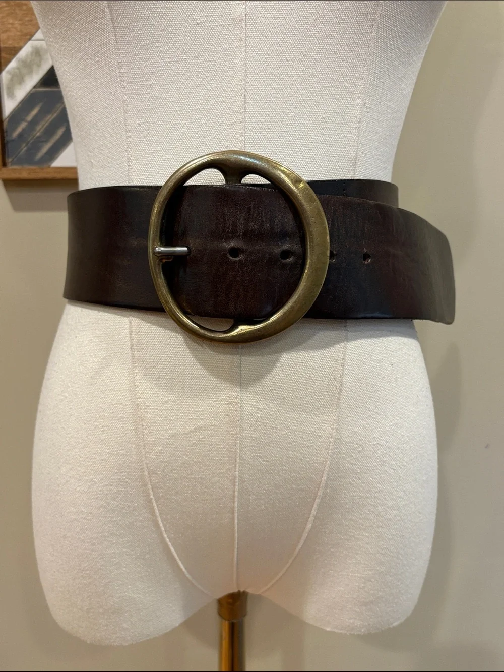 Vintage Polo Ralph Lauren Equestrian Wide Leather Belt Made in Italy